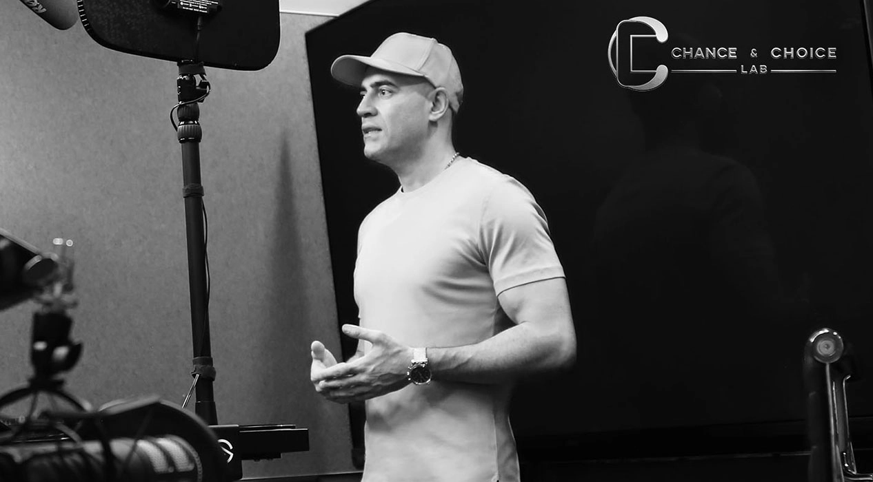 Ben in podcast studio